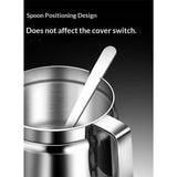 Ghee Container with Spoon Pot, 500mL Large Ghee Pot Kitchen with Handle, Stainless Steel Oil Container with Lid for Items (Small)
