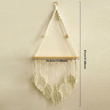 Wooden Wall Hanging w/Shelf & Sturdy Beaded Rope - Handmade Modern Living Room Decor - Wall Decor to Securely Hold Plants & More - Beautiful Boho Decorations for Interior Design