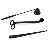 3 in 1 Candle Tools Set, Candle Wick Trimmer, Candle Cutter, Candle Snuffer, Candle Wick Dipper Accessory Set - Black