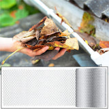 Gutter Guard Mesh 5 Inch x 19.68 Feet Aluminum Gutter Guard from Leaves Gutter Covers Screen Leaf Gutter Guard Protection for DIY Cutting Leaf Rain Gutter Guards, Silver