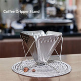 Stainless Steel Pour-Over Collapsible Coffee Drip, Durable, Portable, Easily Foldable, for Office Travel Picnic Camping
