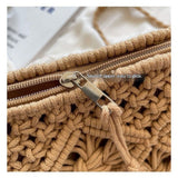 Handmade Crochet Purse Boho Cotton Rope Crossbody Shoulder Bag with Tassel Casual Bag for Women, for Summer Beach Travel Clutch Handbag In Australia - Darrahopens