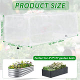 2 Pack Garden Netting for Raised Beds, Raised Bed Plant Covers for Garden Protection, Fine Mesh Bird Netting Pest Barrier Screen with Drawstring and Clips for Protecting（Only cover）