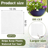 10X10”Self Watering Hanging Basket Liner 20Pcs Watering Liners Absorbing Mat Self Watering Liners for Hanging Basket Water Catcher Coconut Liner Auto Watering Mat Plant Insert Watering Devices