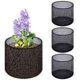 8 Pcs Aquatic Pond Planting Bags-7.1" H x 7.2" Dia Reusable Mesh Water Garden Pond Plant Pot-Breathable Black Round Lily Plant Pots for Pond Bog Plant Garden Terrestrial Plant(Only mesh bag)