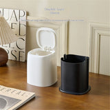 Mini Trash Can for Desk Stainless Steel mini Desk Trash can with Lid,Tiny Trash Can for Desk for Office, Home, Car（no Roll Bags） In Australia - Darrahopens