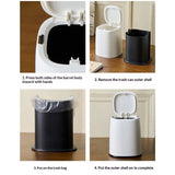 Mini Trash Can for Desk Stainless Steel mini Desk Trash can with Lid,Tiny Trash Can for Desk for Office, Home, Car（no Roll Bags）