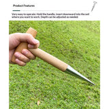 2 pack Hand Dibber Garden Tool, Seed Planter Tool with Wood Handle for Sowing Seed - Seed Dispenser for Planting chrome plating Garden Dibber, Transplanting Plants,Planting Bulb,Digging
