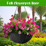 4 Pack 14 Inch Fabric Planter Basket Liner- Felt Flower Pot Liners Replacement Coco Fiber Liner for Hanging Basket Flowers Round Hanging Basket Liners Prevent Birds from Nesting