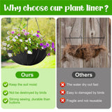 4 Pack 14 Inch Fabric Planter Basket Liner- Felt Flower Pot Liners Replacement Coco Fiber Liner for Hanging Basket Flowers Round Hanging Basket Liners Prevent Birds from Nesting