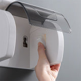 Self Adhesive Toilet Paper Holder with Shelf, Waterproof Toilet Paper Roll Holder Wall Mount for Bathroom and Washroom, White（Only tissue box）