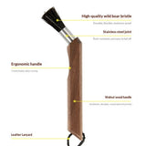 Natural Pig Bristle Curved Espresso Maker Brush with Handle, for Camping Home Kitchen Barista, 13.5cm In Australia - Darrahopens