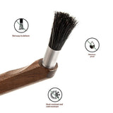 Natural Pig Bristle Curved Espresso Maker Brush with Handle, for Camping Home Kitchen Barista, 13.5cm In Australia - Darrahopens