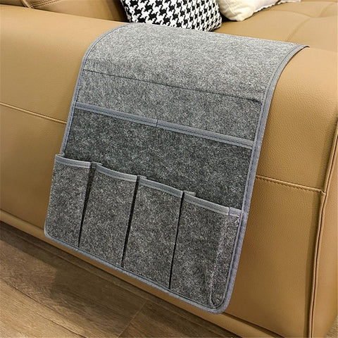 Remote Control Holder Armchair Caddy for Recliner Couch, Non-Slip Armrest Organizer with Pockets for Magazine, Tablet, Phone(dark gray) In Australia - Darrahopens