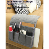 Remote Control Holder Armchair Caddy for Recliner Couch, Non-Slip Armrest Organizer with Pockets for Magazine, Tablet, Phone(dark gray) In Australia - Darrahopens