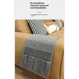 Remote Control Holder Armchair Caddy for Recliner Couch, Non-Slip Armrest Organizer with Pockets for Magazine, Tablet, Phone(dark gray)