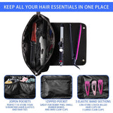 Hair Tools Travel Bag with Heat Resistant Mat - Hair Tool Organizer Case for Curling Iron, Straightener, Flat Iron & Hair Dryer Storage Pouch, Large Capacity Design Women Travel Essentials（only bag）