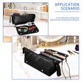 Hair Tools Travel Bag with Heat Resistant Mat - Hair Tool Organizer Case for Curling Iron, Straightener, Flat Iron & Hair Dryer Storage Pouch, Large Capacity Design Women Travel Essentials（only bag）