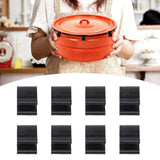 24 pcs Oven Lid Protector Clips, Thickened Cookware Protectors for Stacking Bumper Protector Clips Silicone Replacement Pan Clips for Display and Storage Oven Pots (black)