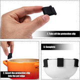 24 pcs Oven Lid Protector Clips, Thickened Cookware Protectors for Stacking Bumper Protector Clips Silicone Replacement Pan Clips for Display and Storage Oven Pots (black) In Australia - Darrahopens
