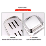 Soap Dish,Stainless Steel Soap Holder with Drain Spout, Soap Saver for Bathroom Shower, Bathtub, Kitchen Sink,Durable and Stylish