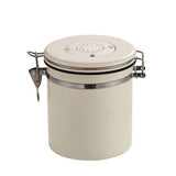 Airtight Coffee Container with Spoon - Kitchen Storage Jar for Coffee Grounds, Cereal, Beans, Sugar (beige, 1.2L)