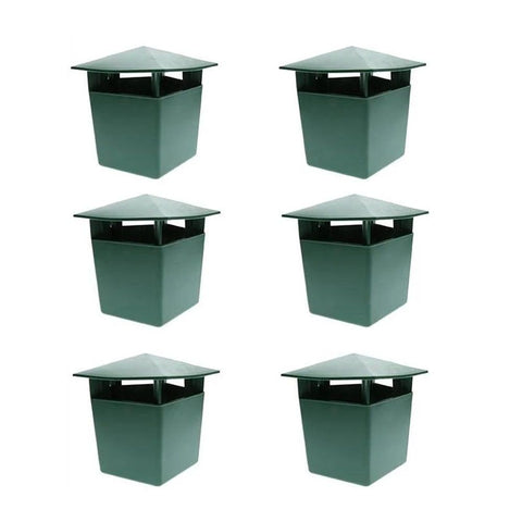 6 Pcs Plastic Box 3.9" x 4.7" x 4.7" ,Reusable Beer Bait Snail Catchers with Pentagonal Lid, Plastic Slug Houses for Outdoor Garden, Vegetable Beds, Farm(Green)
