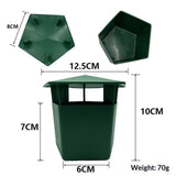 6 Pcs Plastic Box 3.9" x 4.7" x 4.7" ,Reusable Beer Bait Snail Catchers with Pentagonal Lid, Plastic Slug Houses for Outdoor Garden, Vegetable Beds, Farm(Green)