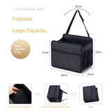 Car Seat Back Organizer Hanging Bag Foldable Backseat Storage Caddy with Compartments & Adjustable Straps, Fits for Front/Back Headrest, Ultra-Durable - Black