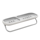 Bathroom Organizer - Wall Mounted Shower Caddy Shelf - with Towel Bar - Extra Strong Self Adhesive - No Drilling - Easy Drainage - Rustproof