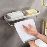Bathroom Organizer - Wall Mounted Shower Caddy Shelf - with Towel Bar - Extra Strong Self Adhesive - No Drilling - Easy Drainage - Rustproof In Australia - Darrahopens