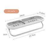 Bathroom Organizer - Wall Mounted Shower Caddy Shelf - with Towel Bar - Extra Strong Self Adhesive - No Drilling - Easy Drainage - Rustproof