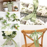 Green Satin Ribbon - 4 inch Wide, Double Face, Thick, 24 Yards/Roll for Wedding Party Supplies, Chair, Cake Decor, Large Bows, Flower Bouquet, Sewing, Crafts