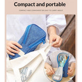 Pencil Case Pouch, Standing Pen Pouch Bag, Foldable Stand up Pencil Holder Organizer, Small Portable Pencil Box for School Office Supplies
