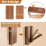 Foldable Wall Hooks 2Pack: Rustic Wooden Coat Hooks Mounted for Heavy Duty Hanging Hats Bags Beach Towels, Space Saving Minimalist Design for Aesthetic Homeowner In Australia - Darrahopens