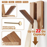 Foldable Wall Hooks 2Pack: Rustic Wooden Coat Hooks Mounted for Heavy Duty Hanging Hats Bags Beach Towels, Space Saving Minimalist Design for Aesthetic Homeowner In Australia - Darrahopens