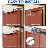2 pack Silver Screen Door Closers, Storm Door Closer Medium Duty Screen Pneumatic Closer,Screen Security Doors Storm Door Smooth Door Closer