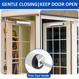 2 pack Silver Screen Door Closers, Storm Door Closer Medium Duty Screen Pneumatic Closer,Screen Security Doors Storm Door Smooth Door Closer