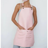 Chef Apron-Cross Back Apron for Men Women with Adjustable Straps and Large Pockets, Women Men Apron (lotus root color) In Australia - Darrahopens