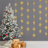 10 pack Glitter Gold Star Garland Decorations Hanging Garands Banner Backdrop, Star Party Decoration for Birthday Baby Shower Wedding Kids Room Graduation Decor (10*4m)