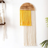 Wall Hanging, Boho Woven Tapestry, Modern Tassel Wall Decor, Handmade Wall Art Tapestry for Bedroom, Living Room, Home, Bohemian Apartment Decoration Ornament Craft (Yellow Semicircle) In Australia - Darrahopens