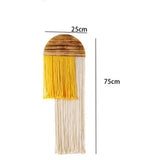 Wall Hanging, Boho Woven Tapestry, Modern Tassel Wall Decor, Handmade Wall Art Tapestry for Bedroom, Living Room, Home, Bohemian Apartment Decoration Ornament Craft (Yellow Semicircle)