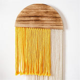Wall Hanging, Boho Woven Tapestry, Modern Tassel Wall Decor, Handmade Wall Art Tapestry for Bedroom, Living Room, Home, Bohemian Apartment Decoration Ornament Craft (Yellow Semicircle)