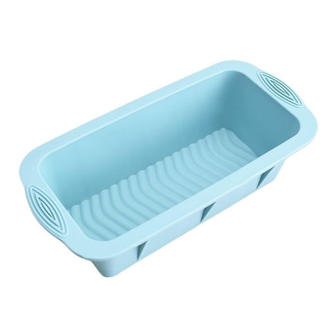 3D Silicone Bread Loaf Pan Non-Stick Rectangular Baking Mold, Oven Safe Reusable Cake for Homemade Easy Release(Blue)(25.5*13cm） In Australia - Darrahopens