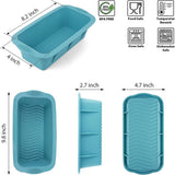 3D Silicone Bread Loaf Pan Non-Stick Rectangular Baking Mold, Oven Safe Reusable Cake for Homemade Easy Release(Blue)(25.5*13cm） In Australia - Darrahopens