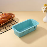 3D Silicone Bread Loaf Pan Non-Stick Rectangular Baking Mold, Oven Safe Reusable Cake for Homemade Easy Release(Blue)(25.5*13cm）