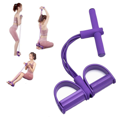 Fitness Resistance Bands-4 Tube Pedal Ankle Puller 2026 Upgrade Stretch Bands for Exercise Sit Up Exercise Equipment AB Training Auxiliary Device Workout Equipment for Women Men
