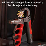 Grip Strength Trainer, Hand Grip Strengthener with Adjustable Resistance , Automatic Counter, Ergonomic Design, Forearm Strengthener for Musicians Athletes and Injury Recovery