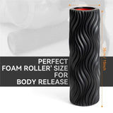 Foam Roller,High Density 15" Foam Roller, Wave Textured Massage Back Roller for Deep Muscle Massage Pilates Yoga,Fitness Exercise Roller for Whole Body Release(black)
