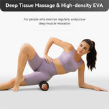 Foam Roller,High Density 15" Foam Roller, Wave Textured Massage Back Roller for Deep Muscle Massage Pilates Yoga,Fitness Exercise Roller for Whole Body Release(black)